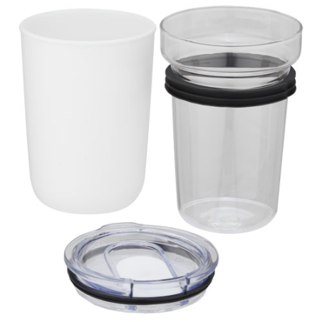 Mug personnalisable en verre Bello 420 ml avec paroi en plastique recyclé