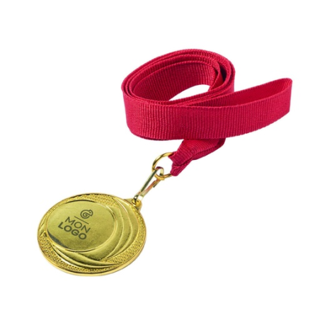 Médaille publicitaire en métal finition or Konial