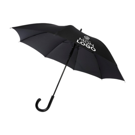 Parapluie personnalisable Fontana de 23" à ouverture automatique avec aspect carbone et poignée courbe