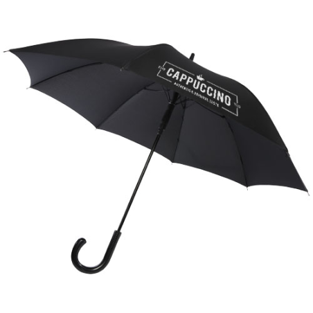 Parapluie personnalisable Fontana de 23" à ouverture automatique avec aspect carbone et poignée courbe