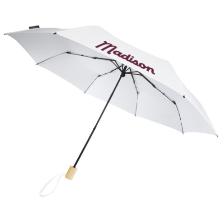 Parapluie publicitaire 21" pliable windproof en PET recyclé Birgit