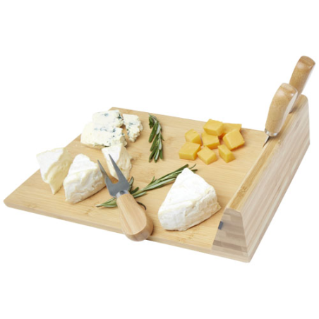 Plateau à fromage personnalisable et accessoires magnétiques Mancheg en bambou