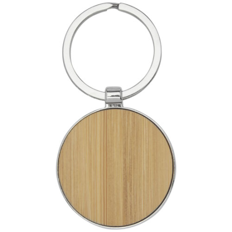 Porte-clés personnalisable rond Nino en bambou