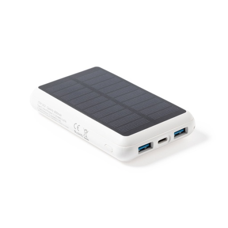 Power Bank publicitaire avec chargeur solaire et induction 8000 mAh Maddy