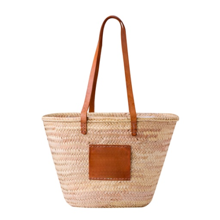 Sac de plage personnalisable en paille et similicuir Moxia