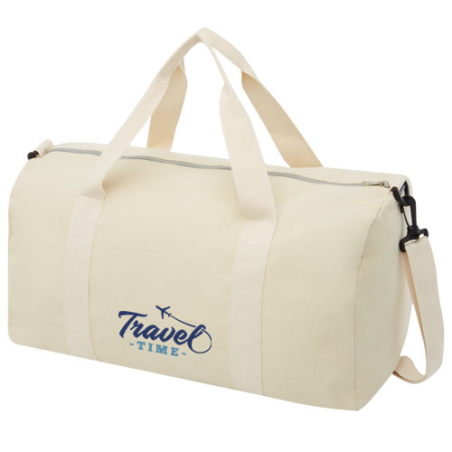 Sac de voyage publicitaire Pheebs en polyester et coton recyclé de 450 g/m² 24L