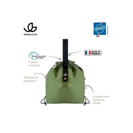 Sac déjeuner personnalisable en coton recyclé GRS Goodjour® 12 L