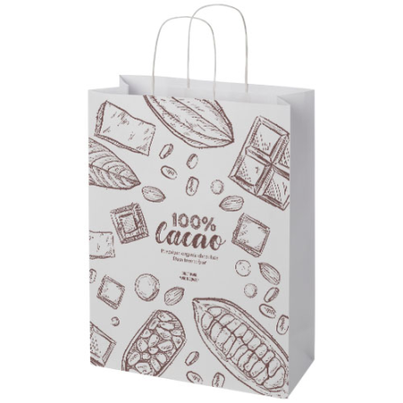 Sac en papier Kraft publicitaire 120 g/m2, 31 x 12 x 41 cm