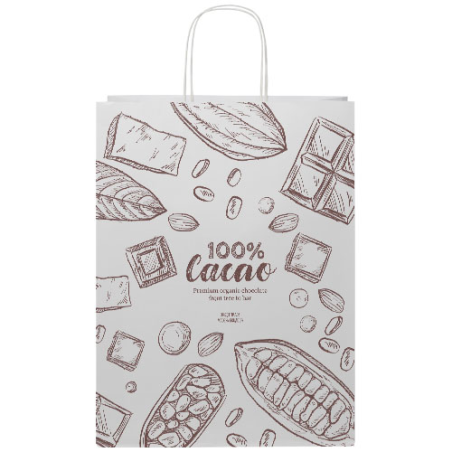 Sac en papier Kraft publicitaire 120 g/m2, 31 x 12 x 41 cm