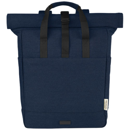 Sac ordinateur personnalisé Joey de 15 L en toile recyclée GRS 15 pouces avec dessus enroulable