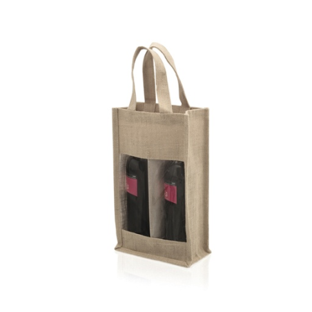 Sac pour 2 bouteilles publicitaire en jute Koop