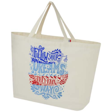 Sac shopping personnalisable Cannes en tissu recyclé de 200 g/m2 Fabrication française