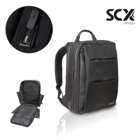 Sac à dos personnalisé Business RPET + Powerbank 10000 mAh - marquage inclus