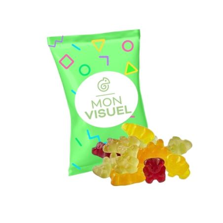 Sachet personnalisable d'oursons en gomme de fruit Végan