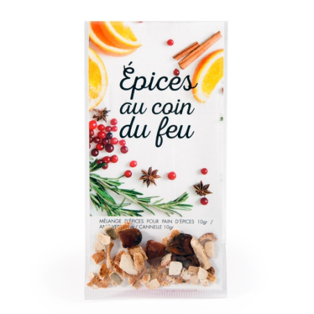 Sachet transparent avec message et épices 120x80mm