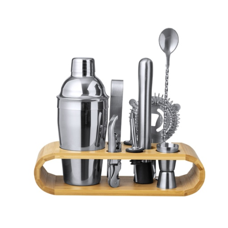 Set pour cocktail en inox avec support en bambou Hunton