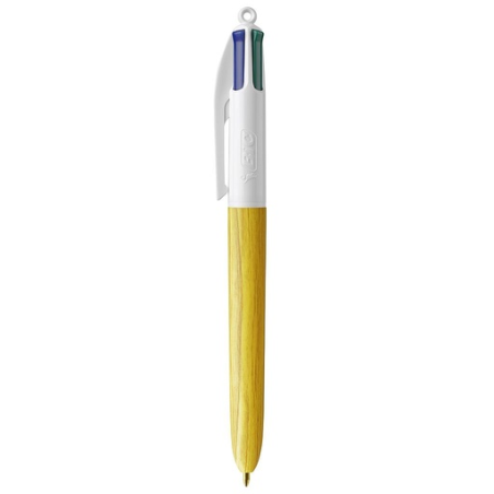 Stylo personnalisable 4 couleurs BIC publicitaire - Woodstyle - Marquage inclus