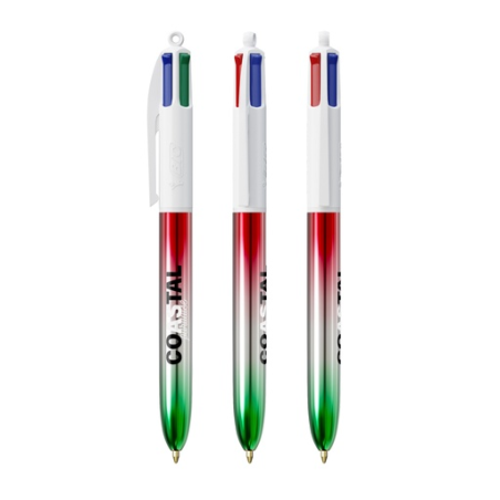 Stylo publicitaire 4 couleurs BIC® - Flags Collection - Marquage inclus