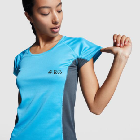 T-shirt de sport personnalisable en polyester 140g/m² manches courtes Shanghai pour femme