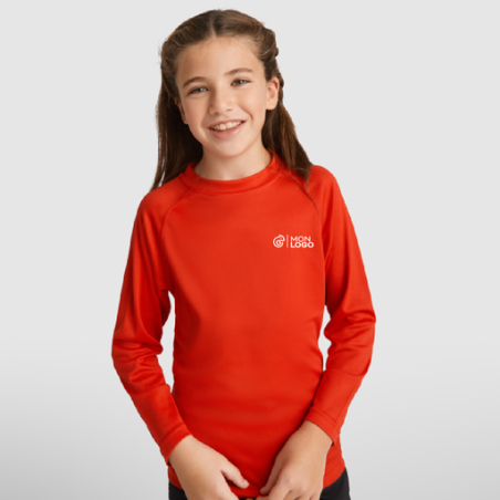 T-shirt de sport personnalisable à manches longues en polyester pour enfants