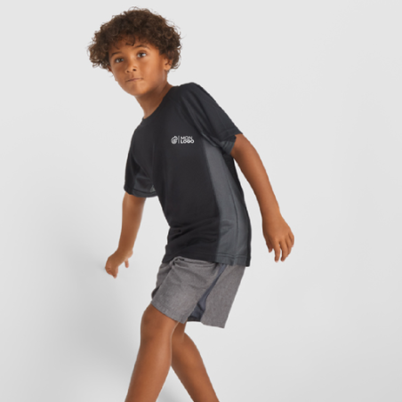 T-shirt de sport personnalisé en polyester 140g/m² à manches courtes Shanghai pour enfant - 4 à 16 ans