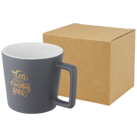 Tasse publicitaire Cali de 370 ml en céramique avec finition mate