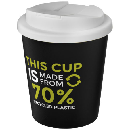 Tasse à café isotherme publicitaire 100% recyclé Americano® Espresso Eco 250 ml avec couvercle anti-déversement