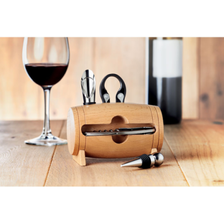 Mini tonneau en bois personnalisable avec 4 accessoires à vin BOTA