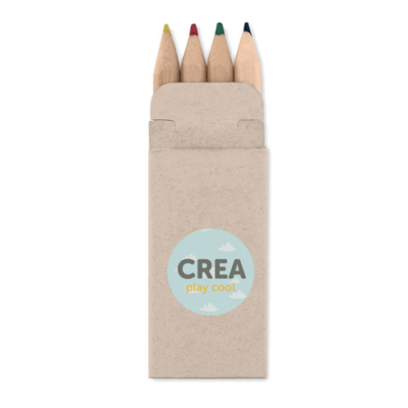 Set de 4 mini crayon de couleur personnalisable PETIT ABIGAIL