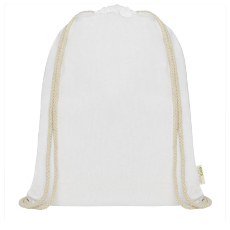 Sac à cordelette personnalisable en coton biologique ceritifié GOTS Orissa 100 g/m² 5L