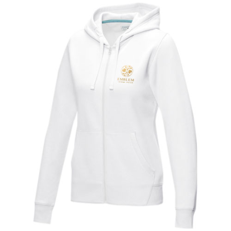 Sweat personnalisé full zip à capuche Ruby bio GOTS et recyclé GRS - Femme - XS à XXL