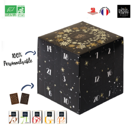 Calendrier de l'avent personnalisable cubique - Chocolats