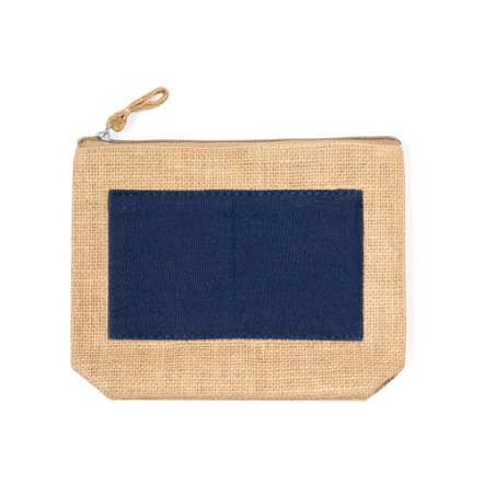 Trousse de toilette personnalisable en jute et coton Kasmie