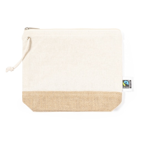 Trousse de toilette personnalisé en coton 180g/m2 et en jute Chiril Fairtrade