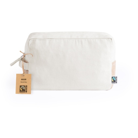 Trousse de toilette personnalisé en coton 220g/m2 et jute Misir Fairtrade