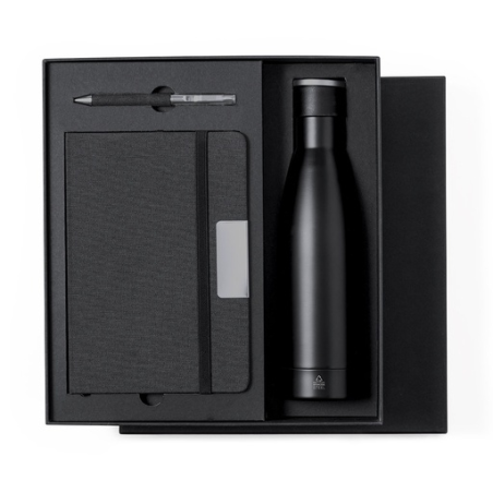 Coffret entreprise avec sa gourde isotherme en inox 500ml son carnet et son stylo - Datiford