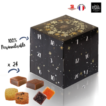 Calendrier de l'avent personnalisable cubique - Gourmandises