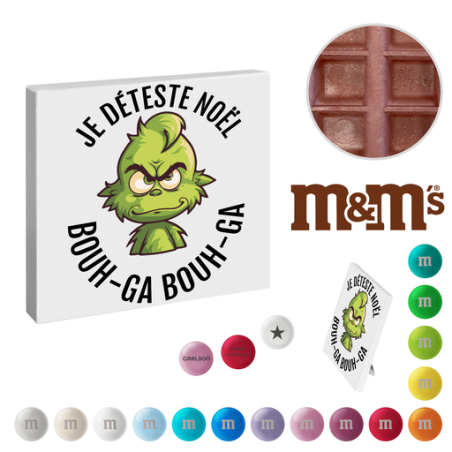 Mini calendrier de l'avent personnalisable avec chocolat M&M'S - Grinch