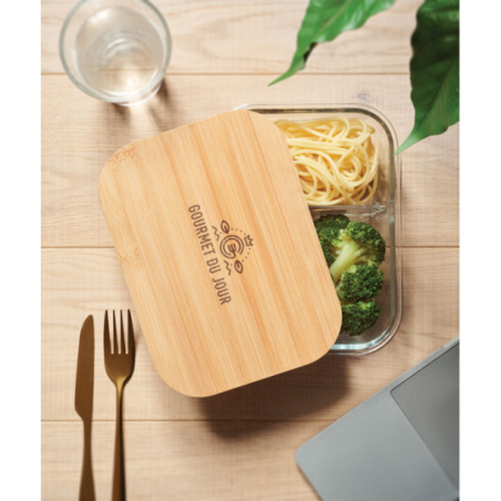 Lunchbox publicitaire en verre et bambou 800 ML - TUNDRA