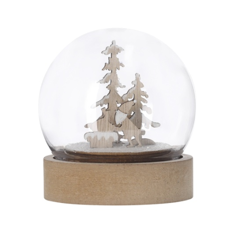 Boule lumineuse personnalisable de Noël en acrylique et bois - Cemayer