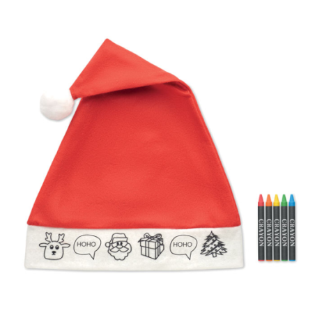 Bonnet de père noël coloriable pour enfant personnalisable