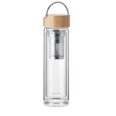 Bouteille en verre personnalisable avec infuseur - 400ml