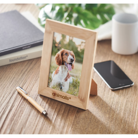 Cadre photo personnalisable en bambou 15 x 10 cm