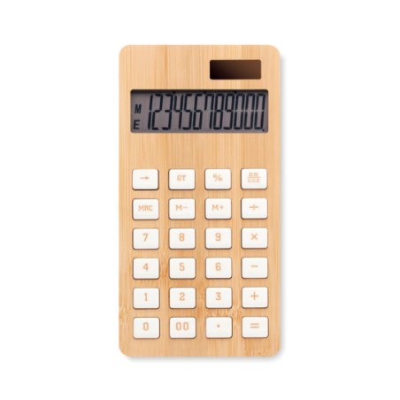 Calculatrice personnalisable en bambou 12 chiffres