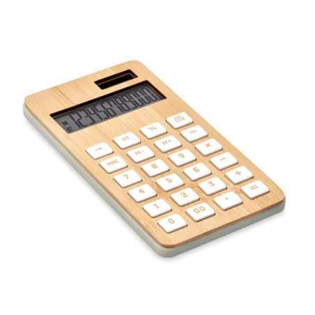 Calculatrice personnalisable en bambou 12 chiffres