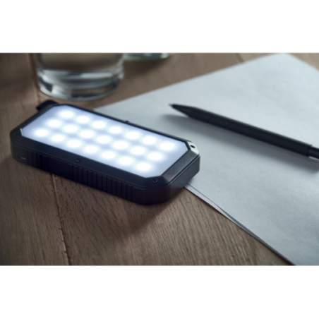 Batterie de secours personnalisable solaire 8000mAh avec lampe 21 LED