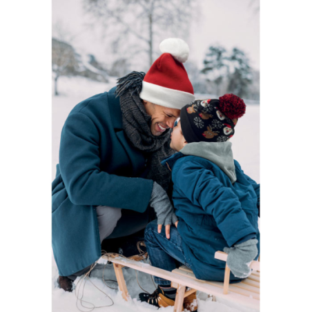 Bonnet de noël publicitaire à pompon tricoté en acrylique