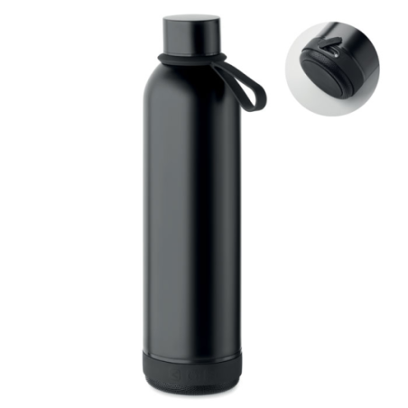 Bouteille isotherme personnalilsable en inox recyclé 500ml avec son enceinte 3W - MUSEY