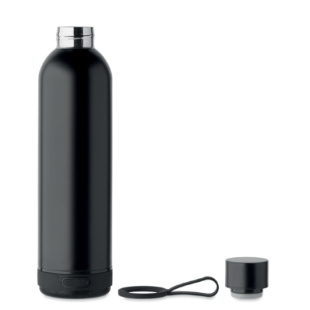 Bouteille isotherme personnalilsable en inox recyclé 500ml avec son enceinte 3W - MUSEY