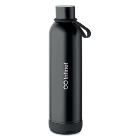 Bouteille isotherme personnalilsable en inox recyclé 500ml avec son enceinte 3W - MUSEY